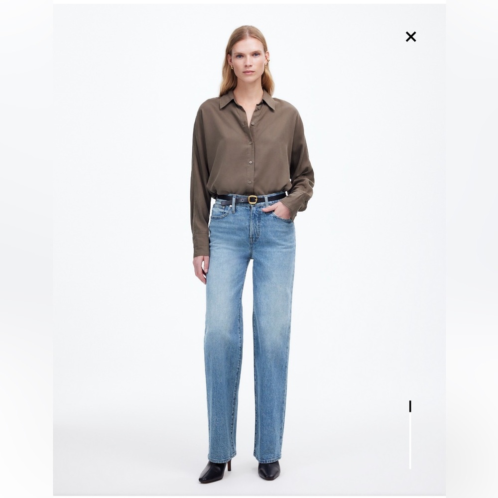 Madewell High-Rise Straight Leg Jeans in Light Blue